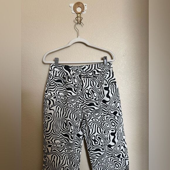 The Ragged Priest Mono Marble Dad Jean Size 30 Black White‎ Denim Messenger - Picture 4 of 9